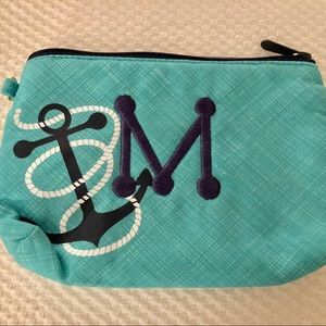 Thirty-One Nautical Monogrammed “M” Zipper Pouch
